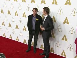 Richard Linklater & Ethan Hawke at the 86th Academy Awards Nominee Luncheon - Reception Stock Footage