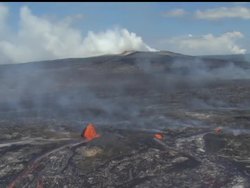 The Kilauea Volcano in Hawaii stopped erupting a year ago.  Now, lava that's been lying underneath the volcano is shooting directly into the sky instead of spewing down the sides. News Clip