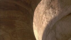 Striations mark a pillar in a temple in the Karnak Temple. Stock Footage