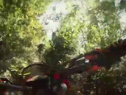 Enduro motorbike riding point of view Stock Footage