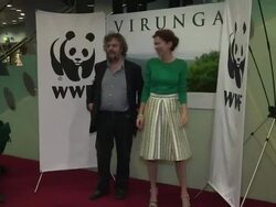 Anna Friel at WWF presentation Stock Footage