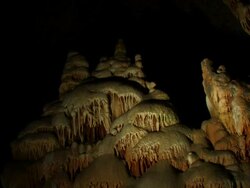 Limestone Stalactite Cave, Soreq cave, Avshalom Reserve, near Beit Shemesh, Israel Stock Footage