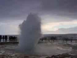 Geysir erupting slow motion Stock Footage