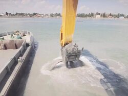 Excavating the seabed Stock Footage