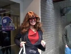 Carol Alt at Harvey Weinstein's Giants Super Bowl Pep Rally in New York on 2/1/2012 (Footage by WireImage Video/Getty Images Entertainment Video) Stock Footage