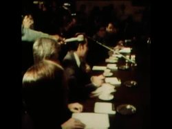 SYND 24 3 77 PRESIDENT CARTER AND WOODCOCK COMMITEE DISCUSS VIETNAM RELATIONS IN WASHINGTON News Clip