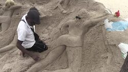 CLEAN : Brazilians hot and bothered over risque sand sculptures News Clip