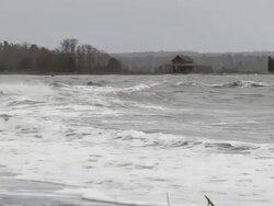 High tide after Hurricane Sandy Stock Footage