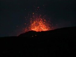 Mt. Etna lava erupting, Sicily, Italy. Stock Footage
