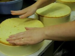 Making fresh cake in kitchen Stock Footage