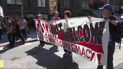 Hundreds March in CA Against Right-Wing Group News Clip