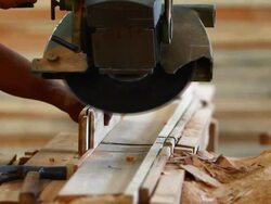 Cutting lumber Stock Footage