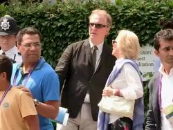 Alan Rickman at Wimbledon 2013 Video Sightings Stock Footage