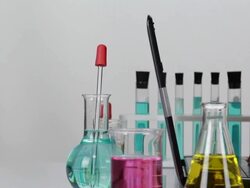 Scientist researching at laboratory Stock Footage