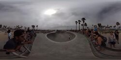 Venice Beach Skate Park Stock Footage