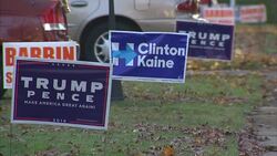 Roadside signs for US election candidates News Clip