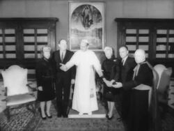 Vice President Hubert Humphrey Visits Pope Paul VI Stock Footage