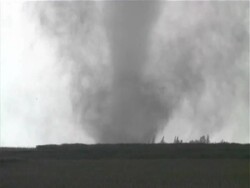 Violent Tornado with lots of debris flying around base of funnel, WA, Webb City, Iowa, USA Stock Footage