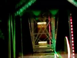 Carousel in amusement park at night Stock Footage