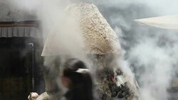 Buddhism sacrifices at tibet Stock Footage