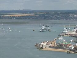 HMS Illustrious sails past Spinnaker Tower News Clip
