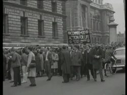 Anti-nuclear demonstration march Stock Footage