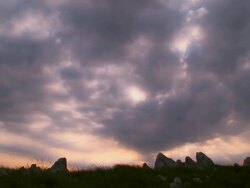 CRANE: Dramatic Sky At Sunset Stock Footage