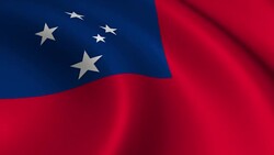 Samoa Flag Loopable Stock Footage