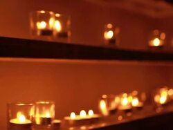 Candles placed in a row. Stock Footage