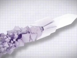 Flying polygon rocket in paper background Stock Footage