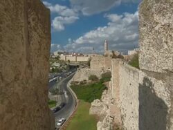 Down-to-Up Motion controlled Time-Lapse Day-to-Night David Tower  Stock Footage