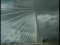 Suspension bridge in Panama city, POV car, Panama, Central America Stock Footage