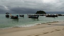 Beach during monsoon Stock Footage