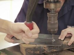 Drilling metal Stock Footage