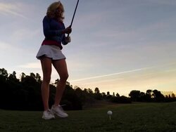 A woman playing golf. - Slow Motion Stock Footage