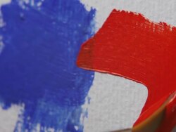 Paintbrush, Red Color Stock Footage