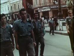 Cuban propaganda film covering the history of the Communist revolution and the aftermath Stock Footage