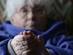 Elderly woman with arthritis Stock Footage