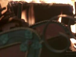 Christmas Sleigh and Fire Stock Footage