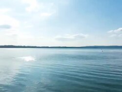 WS T/L PAN View of Lake Starnberg / Wolfratshausen, Bavaria, Germany Stock Footage