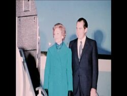 SYND 11-1-72 US FIRST LADY PAT NIXON ARRIVES HOME FROM AFRICA News Clip