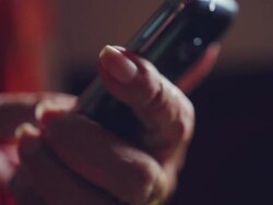 beautiful female elder hands using smartphone close up Stock Footage