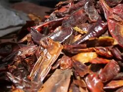 Dry pepper for sale at fair Stock Footage