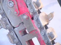 Trencher blade up close Stock Footage