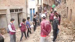 Locals Clean Up Building Rubble After Earthquake News Clip