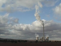 Coal-burning power plant Stock Footage