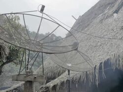 WS satellite antennas in a remote village / Xam Neua, Laos Stock Footage