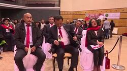 CLEAN : Madagascar's ex-president Ravalomanana holds rally in France News Clip