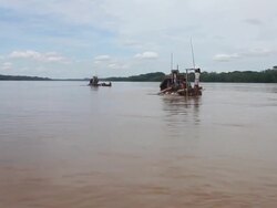 Illegal Gold Mining In Madre De Dios, Peru Stock Footage