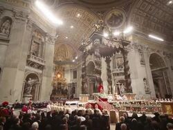 Midnight Mass in St. Peter's Basilica Stock Footage